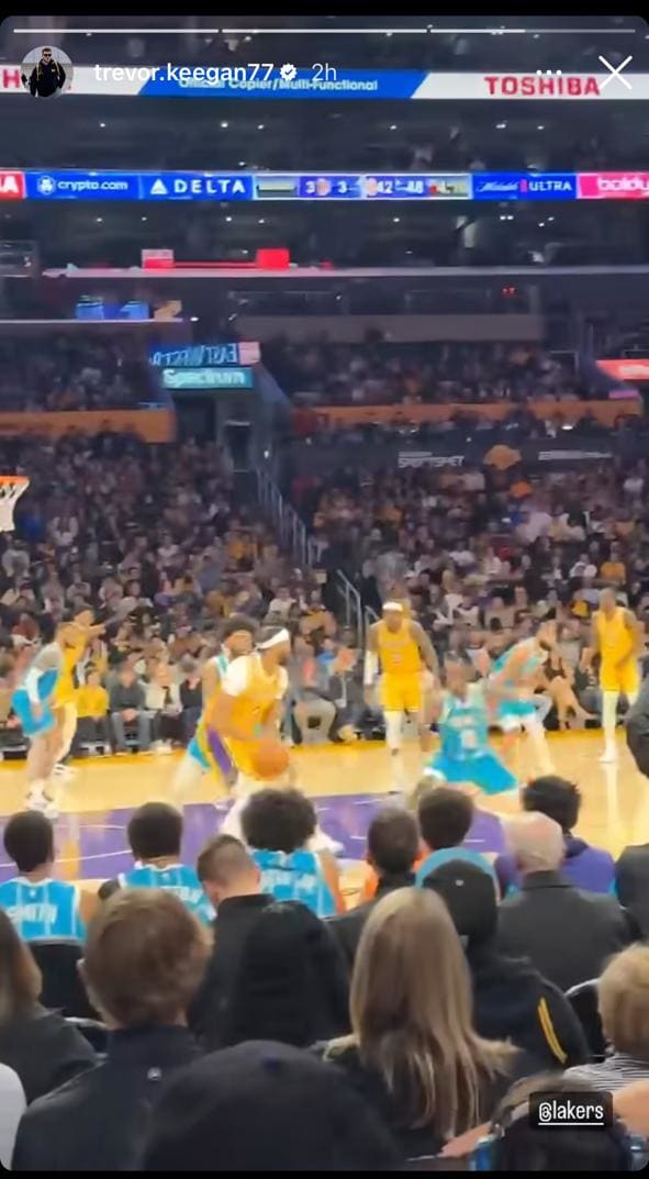 Screenshot from Trevor Keegan’s Instagram story.